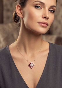 Delicate White stone Pendant Necklace