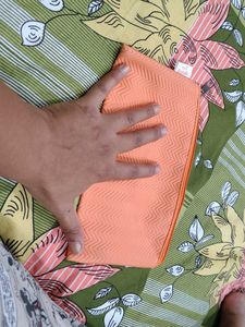 orange Chevron pouch