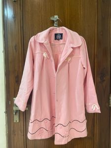 Adorable Pink Embroidered Coat