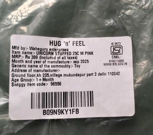 HUG 'n' FEEL Unicorn Stuffed Toy
