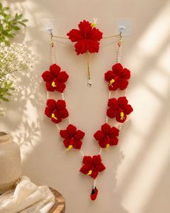Red Floral hibiscus Garland mala