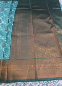 Elegant Blue Floral Print Saree