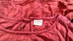 INTRIBE Rust Textured Peplum Top | Size M