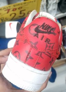 Custom Red LV Print Nike Air Force 1