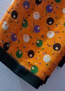 Vibrant Orange Polka Dot Saree