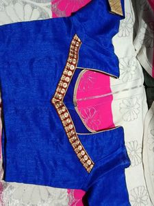 Elegant Blue and White Saree