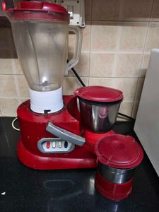 Red Mixer Grinder with Multiple Jars