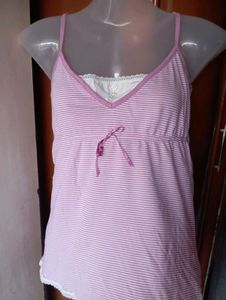 Cute Pink Striped Camisole Top