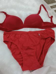 Red Bra and Panty Set