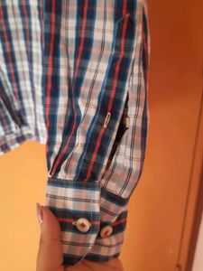 allen solly 39 pure cotton blue check formal shirt