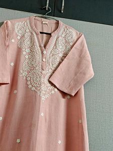 Elegant Pink Chikankari Kurta Set