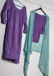 Purple Kurta Set with Dupatta