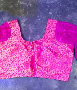 Vibrant Pink Brocade Blouse