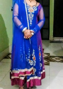 Embellished Anarkali suit with dupatta