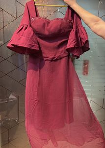 Pintresty burgundy short gown