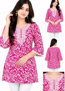 Beautiful Teal Floral Print Kurta