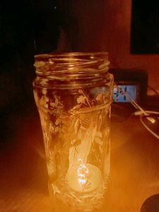 Decorative Glass Jar with Floral Print