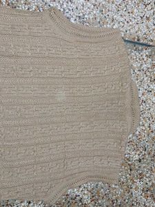 Classic Beige Cable Knit Vest