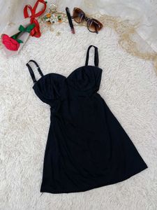Women's Black Bodycon Slip Dress
