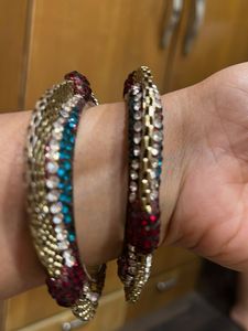 Sparkling Colorful Bangles - Set of 2