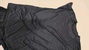 Women's Black Satin Nightdress Set