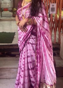 Beautiful Pink Tie-Dye Saree