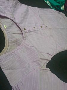 Elegant Lavender Striped Kurta