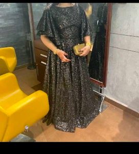 Sparkling Black Sequined Gown