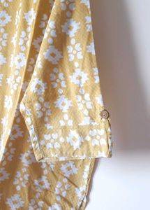 Mustard color Block Printed all over kantha work