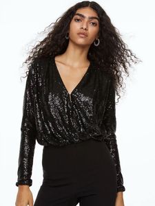 Sparkly Black Sequin Bodysuit