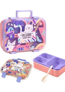 Cute Bento Lunch Box with Spoon