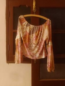 Bohemian Print Tie-Front Blouse