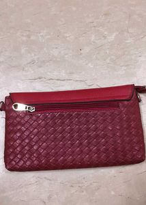 Red Woven Clutch