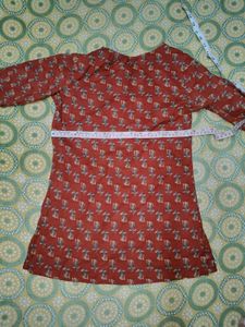 Maroon Floral Print Kurta