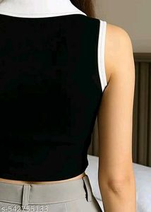 Green Collared Crop Top