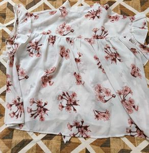 Sassafras Floral Ruffle Blouse