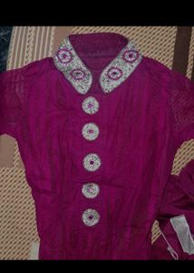 party wear Purple Kurta Suit three piece