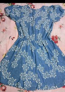 Blue Floral Mini Dress