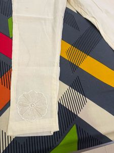 Cream Cotton Salwar Pants