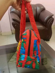 Quilted Floral Print Clutch Bag