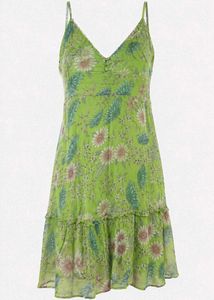 Green Floral Mini Dress