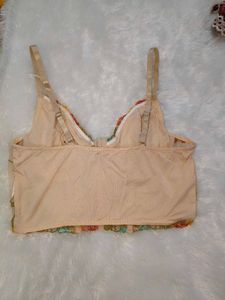 Embroidered Mesh Corset Top