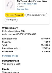 2400mAh Rechargeable Portable Neck Fan 3 Speed