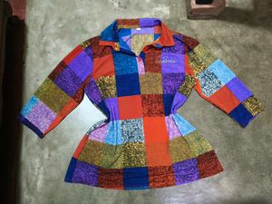 Patchwork Print Top