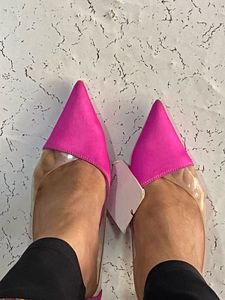 Fuchsia Satin Pointed Toe Heels