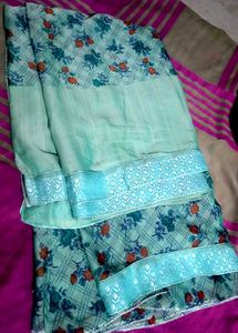 Green Floral Saree, ✨