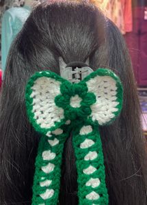 Handmade Crochet Bow Hair Clip