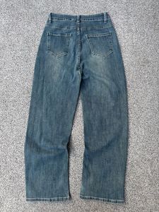 Stylish Blue Denim Wide Leg Jeans