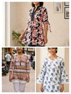 Combo of 3 Stylish Printed Kurtas for Women