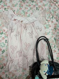 Bow patterned Lolita top